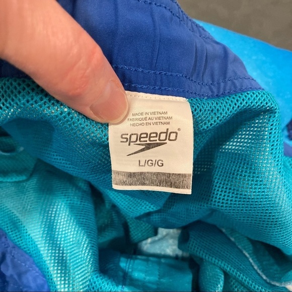 Speedo mens Large swim trunks ombré blues - Picture 5 of 9